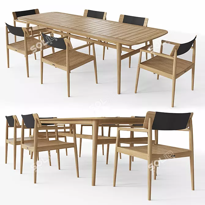 Gloster CLIPPER & ARCHI: Stylish Dining Set 3D model image 1