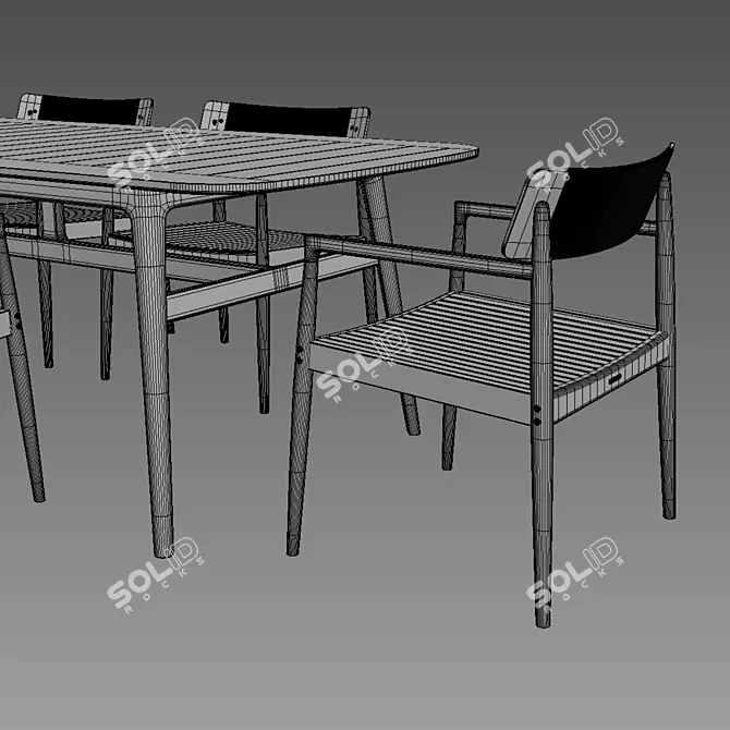 Gloster CLIPPER & ARCHI: Stylish Dining Set 3D model image 3