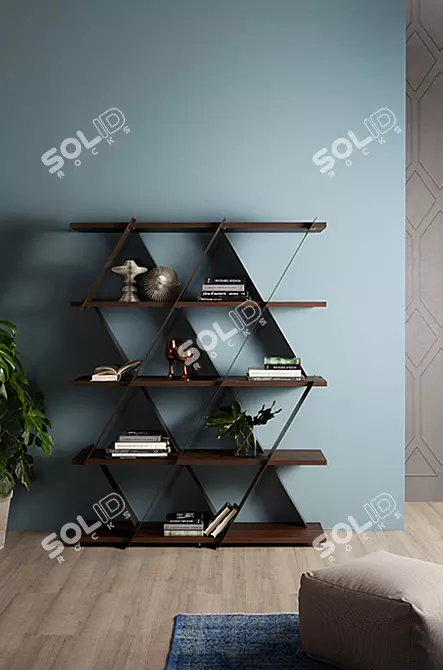 Elegant Triangle Shelving Unit 3D model image 1