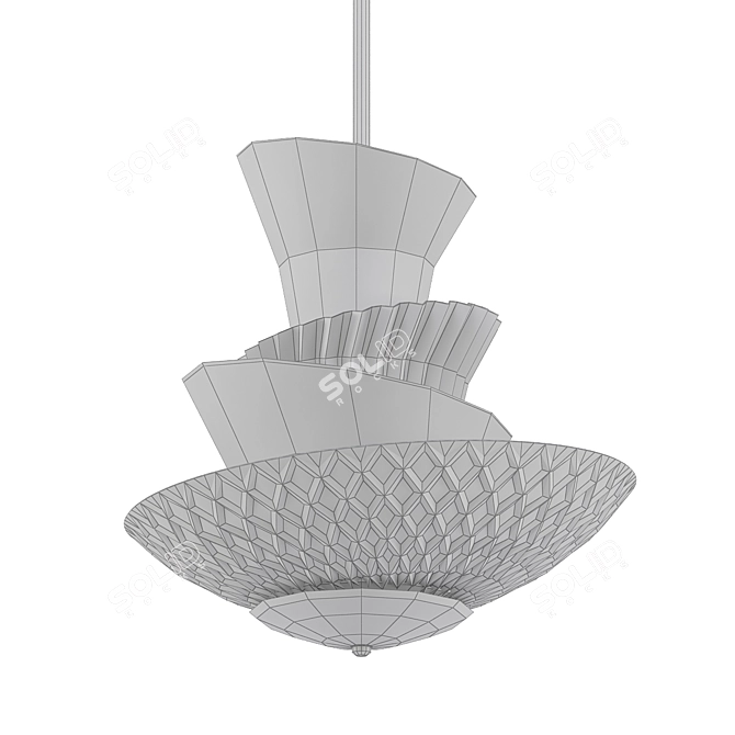 Elegant Trevi Pendant Light 3D model image 2