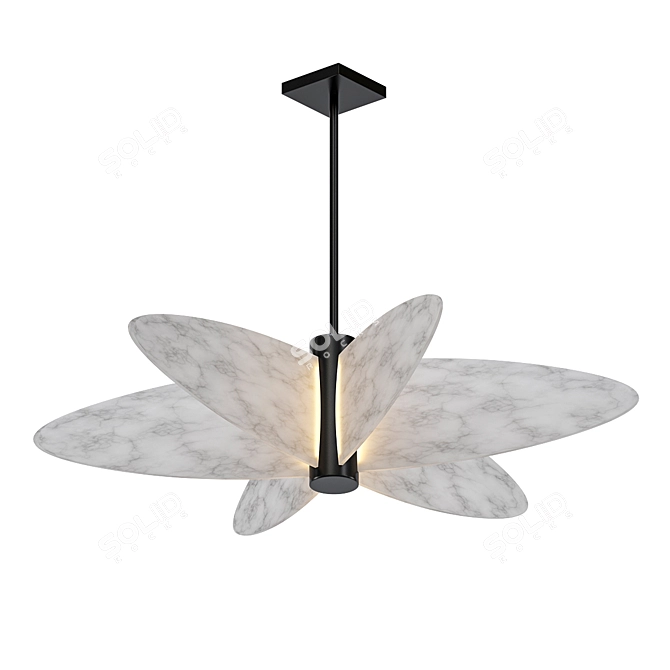 Elegant Roses des Sables Chandelier 3D model image 1