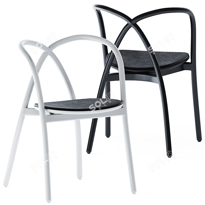 Sleek Ming Aluminum Chair 3D model image 3