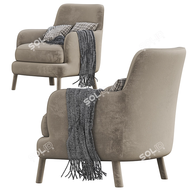 Maxalto FEBO Fabric Armchair 3D model image 2