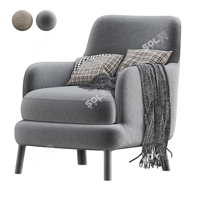 Maxalto FEBO Fabric Armchair 3D model image 3