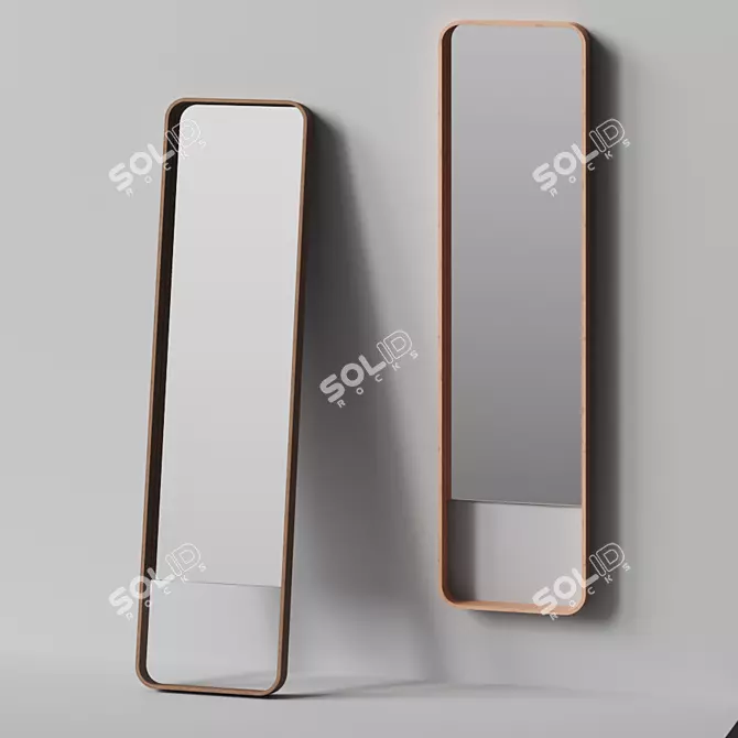 Elegant Loop Floor Mirror 3D model image 3