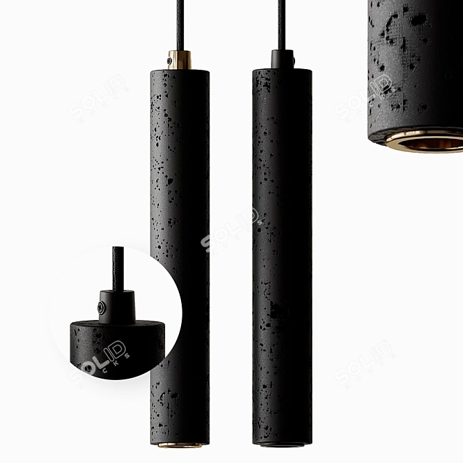 Mesmerizing Lava Stone Pendant Light 3D model image 1