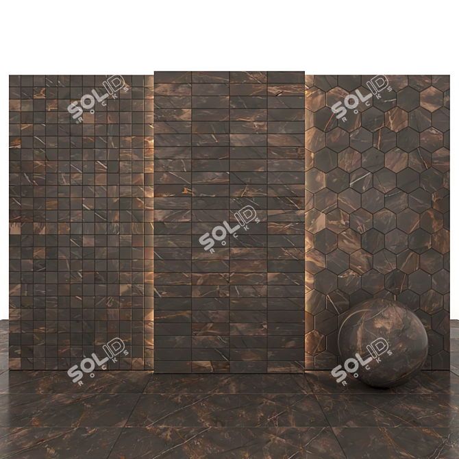 Pulpis Dark Gray Marble: Luxurious Texture Collection 3D model image 3