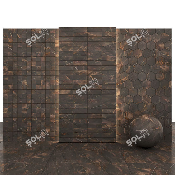 Pulpis Dark Gray Marble: Elegant, Versatile Tiles 3D model image 3