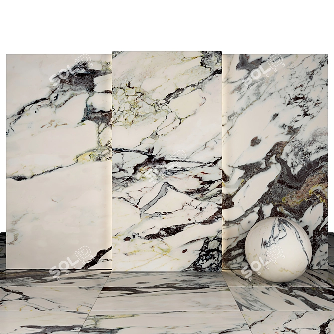 Elegant Capria Marble Tiles 3D model image 1