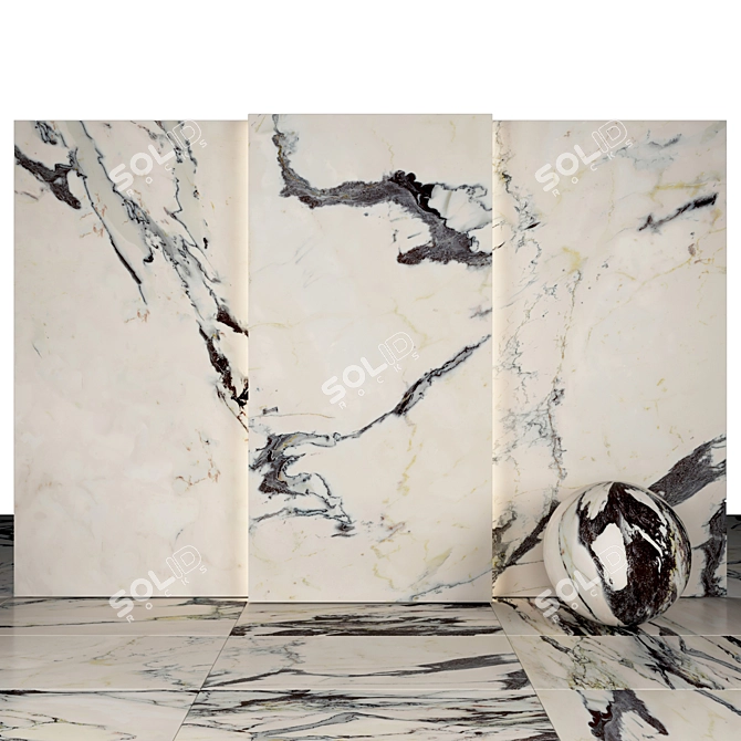 Elegant Capria Marble Tiles 3D model image 2