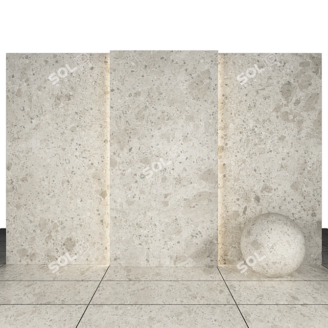 Elegant White Gray Stone: Texture Maps, Various Sizes 3D model image 1