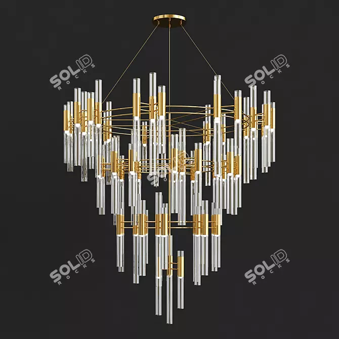 Ethereal Cascade Chandelier 3D model image 1