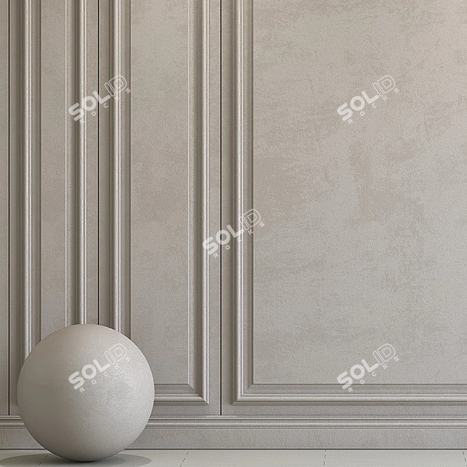 Elegant Plaster Molding 155 3D model image 2