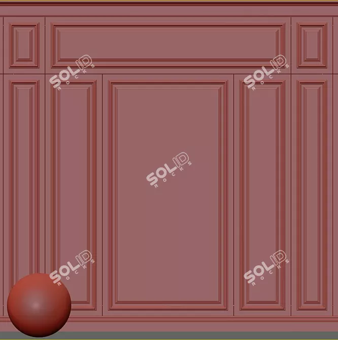 Elegant Plaster Molding 155 3D model image 3