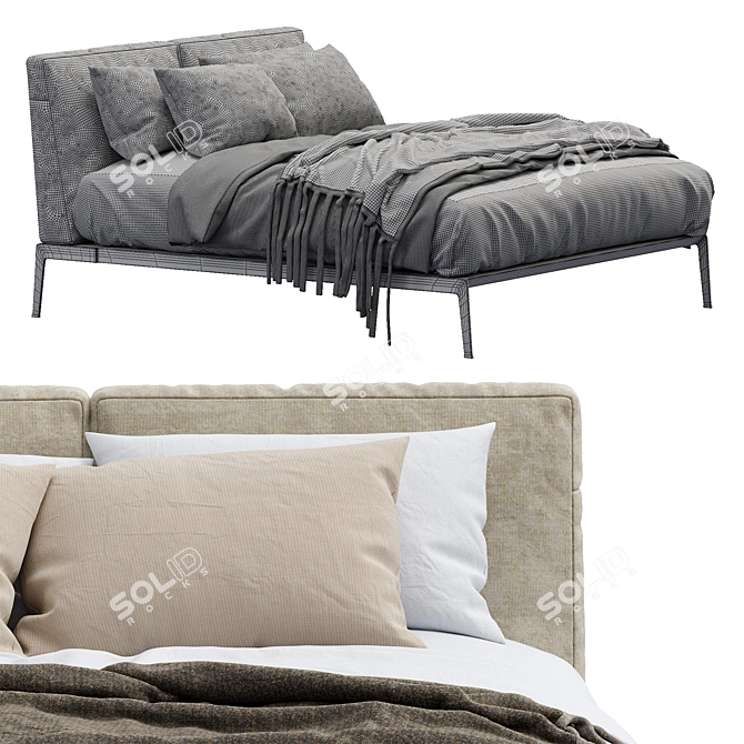 Sleek Lifesteel Bed: Superior Comfort 3D model image 4