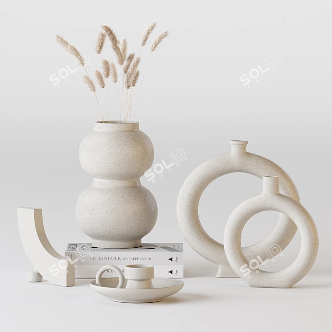 Elegant 7-Piece Decorative Set 3D model image 1