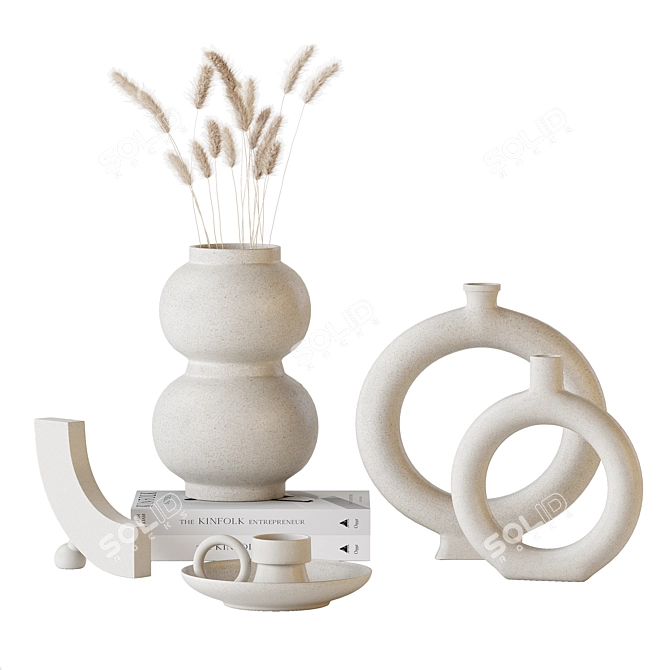 Elegant 7-Piece Decorative Set 3D model image 2