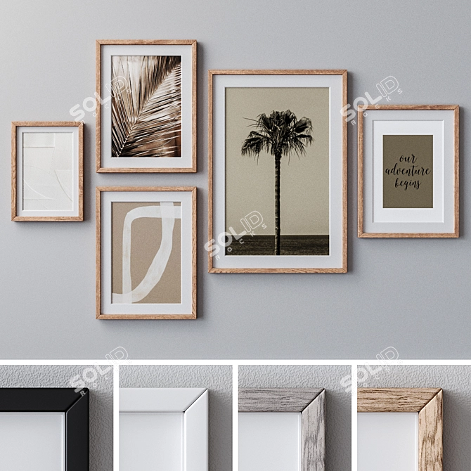 Versatile Photo Frames Set - 1030 3D model image 1