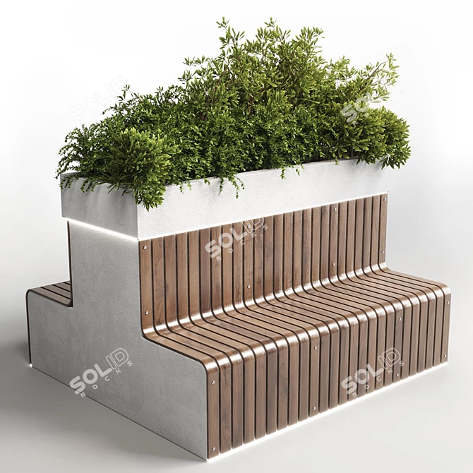 Versatile Plant Bench for Indoor and Outdoor Use 3D model image 1