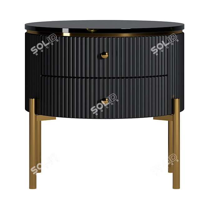 Elegant Marble Bedside Table - LaLume TT00112 3D model image 1