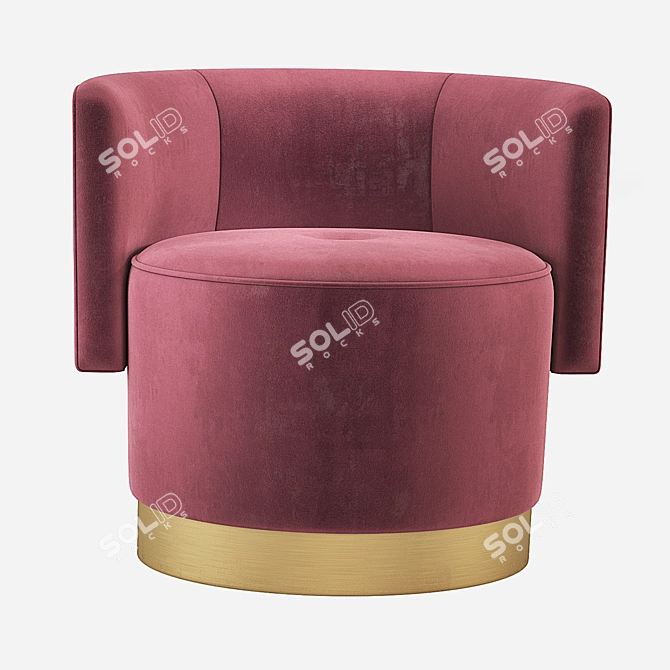 Luxury Velvet ANAIS Armchair 3D model image 2