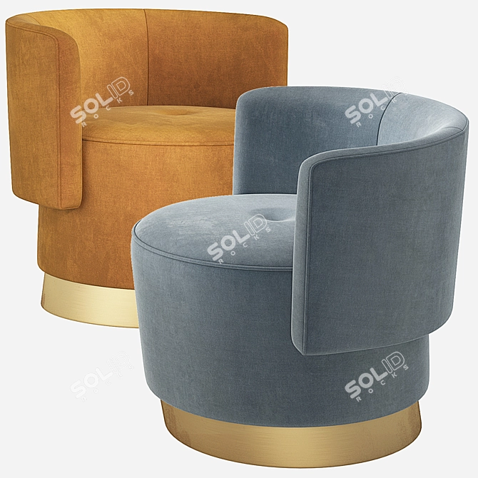 Luxury Velvet ANAIS Armchair 3D model image 4