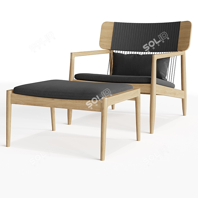 Gloster Archi Lounge Chair: Contemporary Comfort in Style 3D model image 1