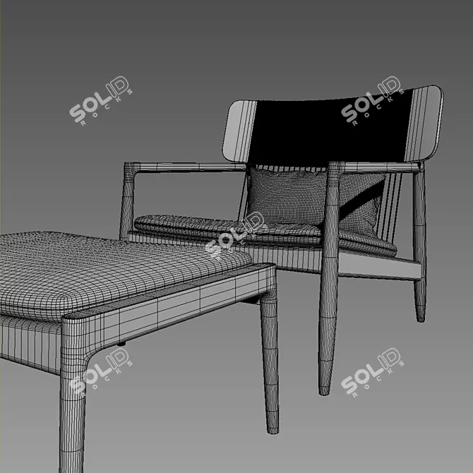 Gloster Archi Lounge Chair: Contemporary Comfort in Style 3D model image 4