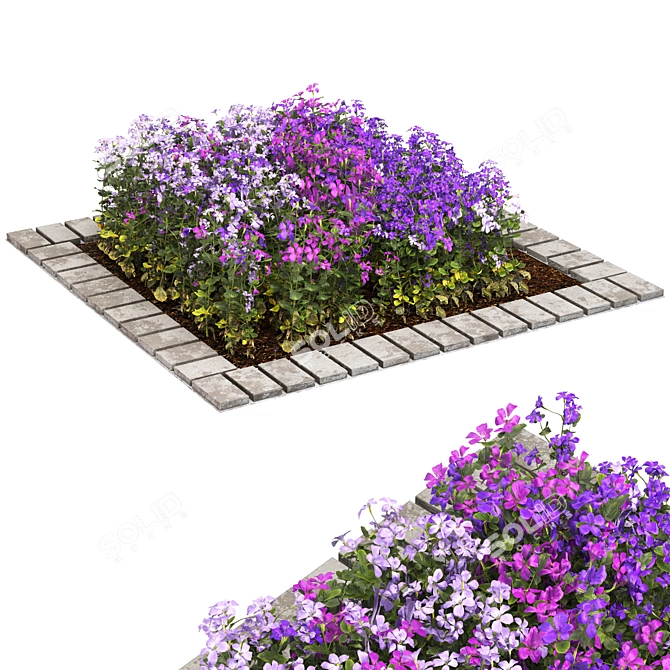 Blossom Gardens: Exquisite Outdoor Flowers 3D model image 1