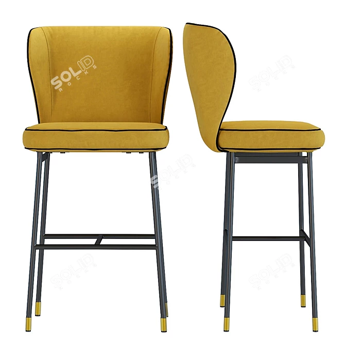 Stavanger Bar Stool: Sleek Design and Comfort 3D model image 1