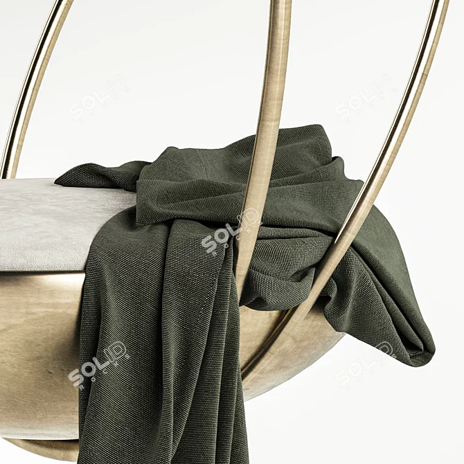 Based on the provided information, here is a unique product title for the Gold Hanging Chair:

Golden Serenity Swing 3D model image 5