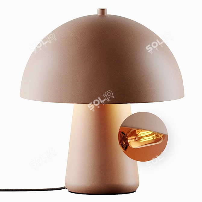 Elegant Clay Table Lamp 3D model image 1