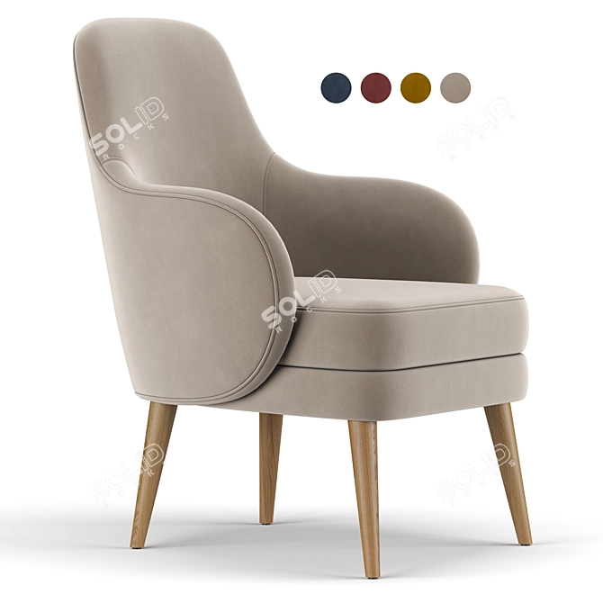 Elegant Amaia Chair: Stylish Comfort 3D model image 1