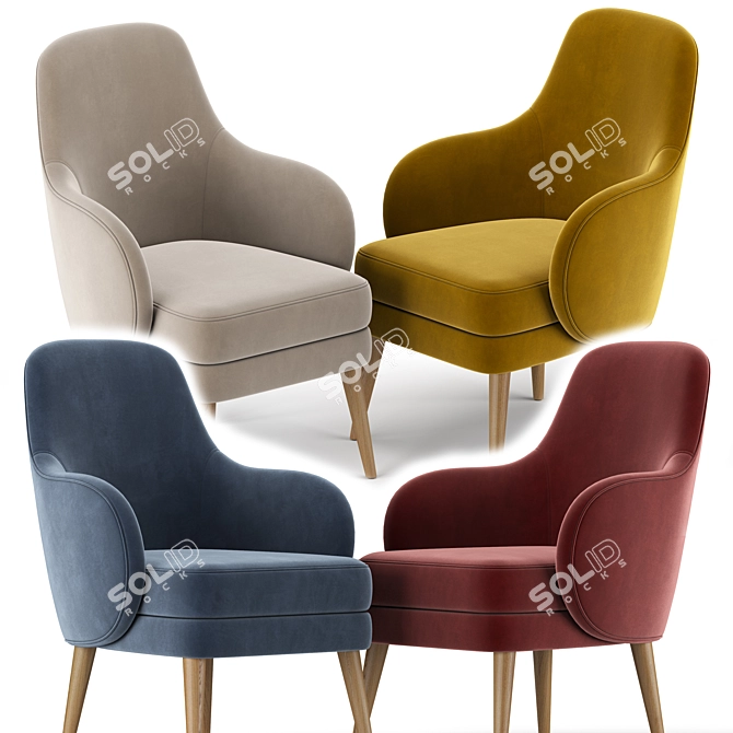 Elegant Amaia Chair: Stylish Comfort 3D model image 2