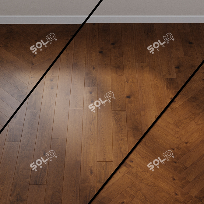 HARO PARQUET 3500 Nutmeg Oak 1-strip Plank 3D model image 1