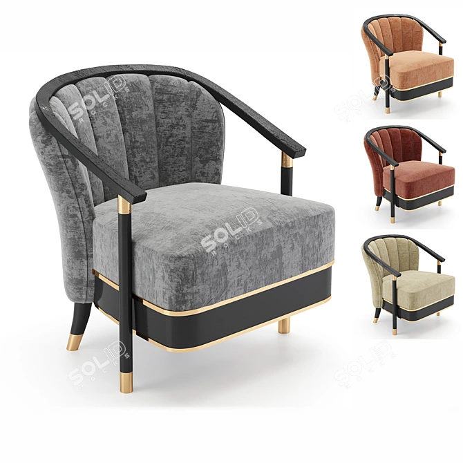 Elegant Serena Armchair: 3D Model with Multiple File Formats 3D model image 1