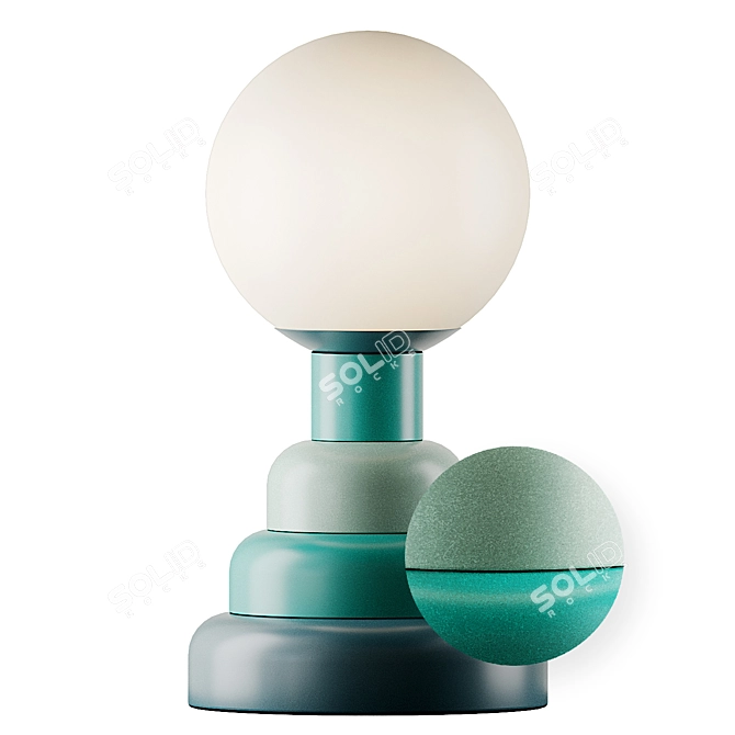 Stacked Green Henley Table Lamp 3D model image 1