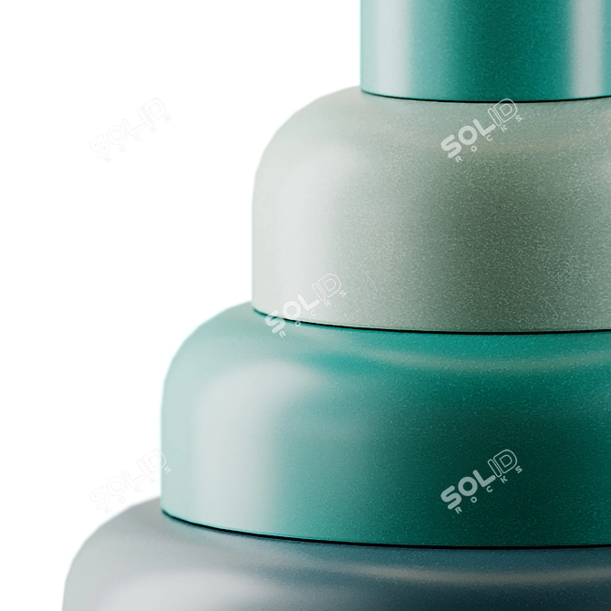Stacked Green Henley Table Lamp 3D model image 2