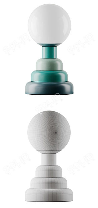 Stacked Green Henley Table Lamp 3D model image 5