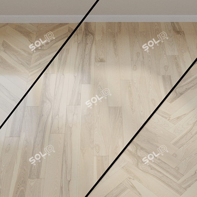 Haro Parquet 4000 Ash White Sand 1-strip Plank 3D model image 1