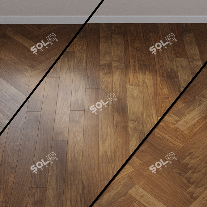 Haro Parquet 4000: Walnut Natur Plank 3D model image 1