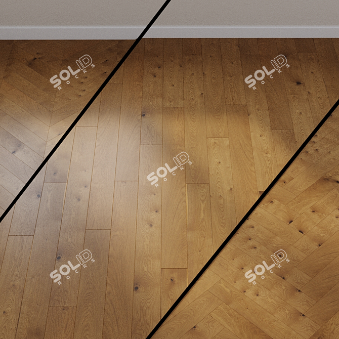 HARO 4000 Plank 1-Strip Amber Oak 3D model image 1