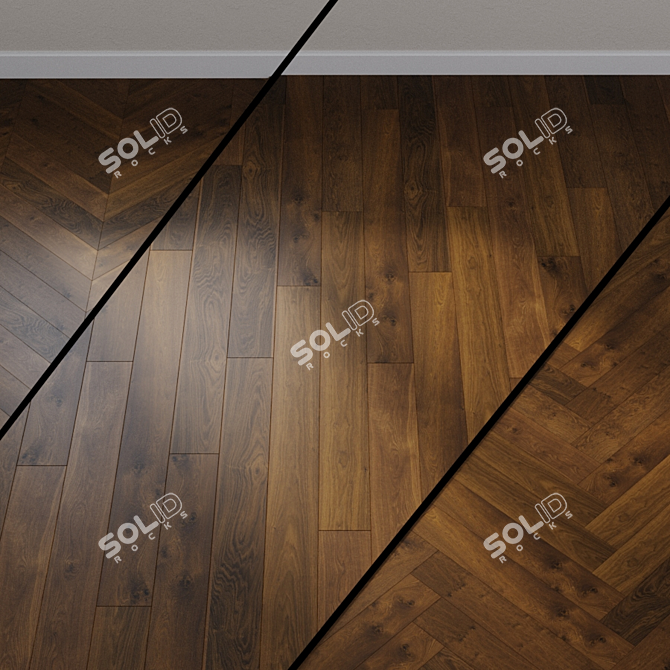 Country House Rustic Oak Parquet 3D model image 1