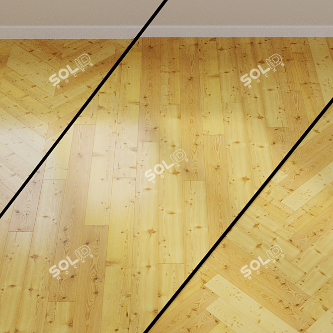 HARO Parquet 4000 Plank - Brushed Larch 1-Strip 3D model image 1