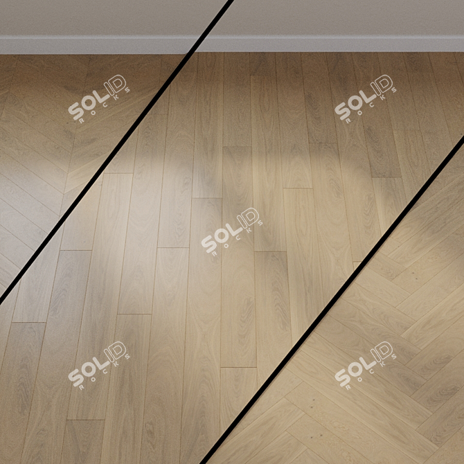 HARO Parquet 4000 Sand White Oak - Elegant Flooring 3D model image 1