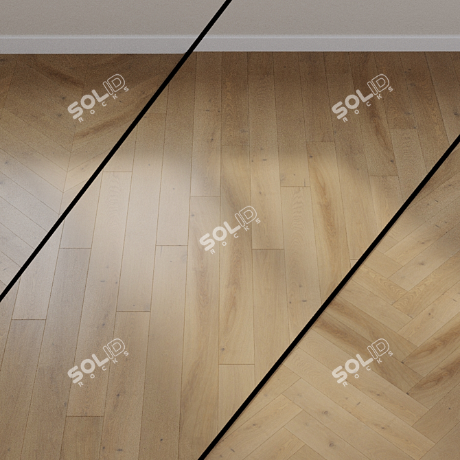 HARO PARQUET 4000 Oak Gray Rustic: Stylish & Durable 3D model image 1