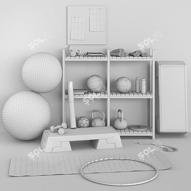 Ultimate Home Gym Set 3D model image 5