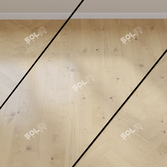 Invisible Oak Sauvage Parquet Board 3D model image 1