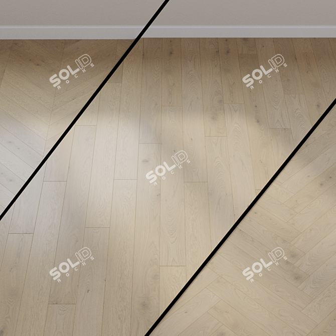 HARO PARQUET 4000 Gray Oak Plank 3D model image 1