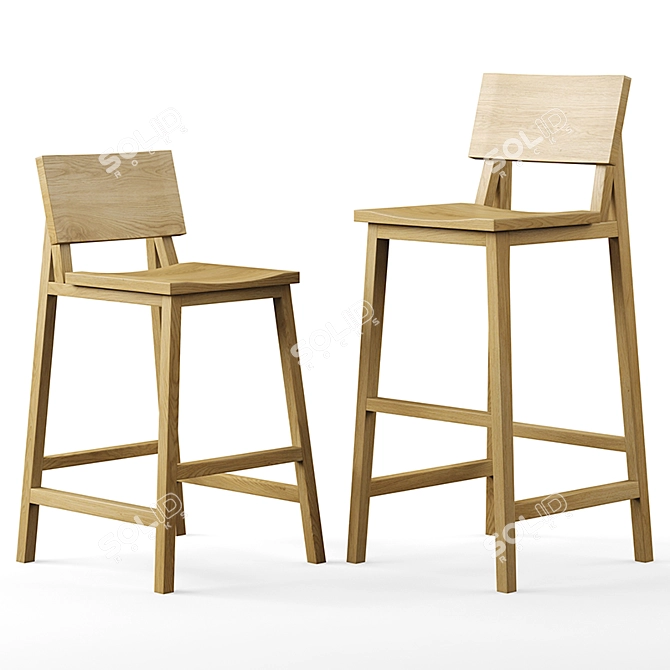 Modern Ethnicraft Bar Stools 3D model image 1